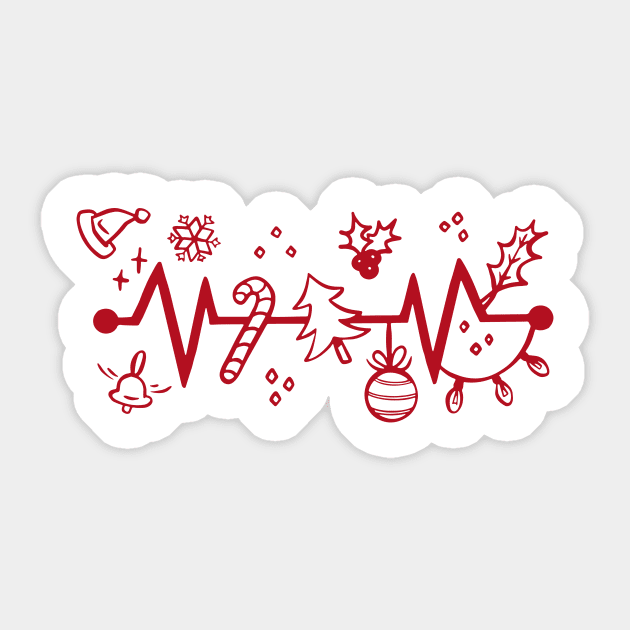 Heartbeat Of Christmas Sticker by Archie & Ainslie